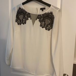 White top with black lace